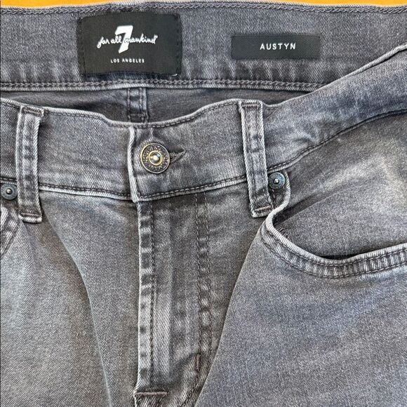 7 For All Mankind Men's Austyn Squiggle in Trajectory Relaxed Fit Mid Rise Jeans - Picture 5 of 9